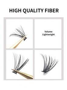 New 280pcs Individual Lashes Cluster D Curl,DIY Eyelash Extension Kit , 8-16mm Mix Lash Clusters With Lash Bond And Seal And Lash Applicator Tool For Self Application At Home - 黑色 - 查看 5