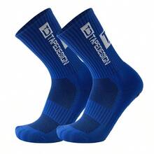 1 paire de chaussettes de sport de football avec lettres pour l'extérieur, chaussettes de sport à fond épais en terry antidérapant, chaussettes d'automne - Multicolore - Voir 21