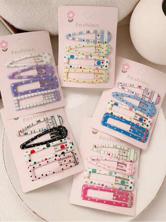 20/4pcs Polka Dot Cute & Simple BB Clips, Personalized Funny Multi-Color Polka Dot Hair Clips, Girl's Ins-Style Side Bangs & Fringe Clips, Polka Dot College Style Side Clips, Holiday Gift Hair Accessories, Suitable For Party/Daily And Party Events