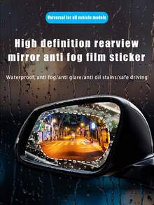 2 paquetes de película antilluvia para espejo retrovisor izquierdo del coche, que mejora la y la visibilidad con un revestimiento PET resistente a las inclemencias del tiempo para una conducción suave bajo la lluvia y la niebla, película antivaho y resistente al agua que cubre todo el espejo, pegatinas y accesorios para coche, accesorios de camión para Halloween, accesorios de coche para mujeres
