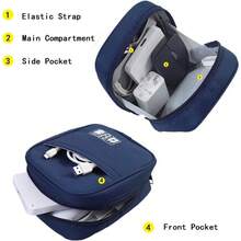 E - Tree - Bolsa de almacenamiento para electrnica pequea y accesorios, bolsa tcnica, funda organizadora electrnica compatible con cargador de porttil, mouse, cables, hub, banco de energa, - Gris - Ver 7