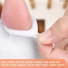 Gel Toe Separator Socks For Women Pain Relief Comfortable For Bedtime Gel Toe Separators For Women Pedicure And Moisturizing Fits US Sizes 610 Soft Cotton LongLasting Design0928 - 如圖 - 查看 6