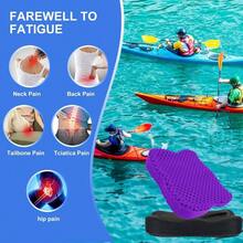 Thicken 19.7in Seat Cushion Gel Seat Cushion For Long Sitting Office Chair Wheelchair Car Pad Large Cooling Support Pad For Back Pain Sciatica Tailbone Pain Relief - 紫色-l+XX-加大尺寸(19.7*16.1*3.5吋) - 查看 6