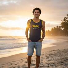 Camisa Regata do Brasil Bordada - Azul Marinho - Visão 6