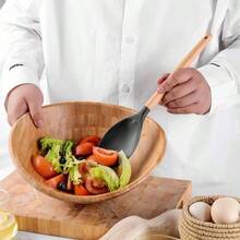 Utensilios de Cocina de Silicona, Juego de Utensilios de Silicon con Mangas Antiadherentes, Resistentes al Calor, sin BPA, Herramientas y Paletas para Cocina Negro, 12 Pcs - 12 piezas + gris - Ver 6