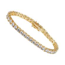 MDFUN 2 Peças Conjunto de Pulseiras de Tênis Luxuosas e da Moda com Zircônia de 4,0 mm nas Cores Platina e Dourada, Adequadas para Uso Diário de Homens e Mulheres