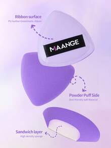 MAANGE 4 miếng mút trang điểm hình tam giác, loại ướt, mềm mại và thân thiện với da, nhỏ gọn, giá cả phải chăng, thích hợp cho du lịch, có thể dùng làm quà Giáng sinh, mỹ phẩm, dụng cụ trang điểm, đồ dùng thiết yếu giá rẻ, quà tặng, quà cho nữ, quà Giáng sinh, quà khuyến mãi, du lịch, đồ dùng giá rẻ, đồ dùng cần thiết khi đi du lịch - Màu tím - Xem 8