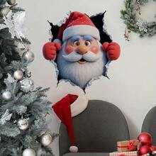 1 قطعة ملصق حائط لزينة عيد الميلاد - ديكور تأثير جدار مكسور بصورة سانتا كلوز والرنة، ملصق حائط لاصق ذاتي من البي في سي، تصميم مكسور، مناسب لغرفة المعيشة والنوم والمدخل، ديكور منزلي لعيد الميلاد، لوازم حفلات، زينة عيد الميلاد، ديكور شجرة عيد الميلاد، هدايا عيد الميلاد، ديكور ، ديكور زفاف، ديكور منزلي، ديكور الخريف، ديكور عيد الميلاد، ديكور عيد الهالوين، ديكور الحائط، زينة عيد الهالوين