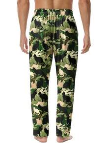 Mens Pajama Pants, Soft Lounge Sleep Pants With Pockets Lightweight Long Pajama Bottoms For Menhalloween - 迷彩貓 - 查看 3