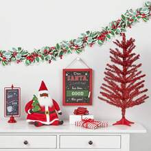 Eucalyptus Garland, Green Leaves Wreath Vines Garlands Decorations, Artificial Red Berry Garland For Fireplace Gate Mantle Table Home Party Decor