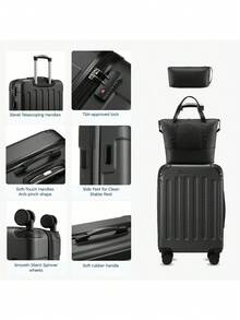 Luggage Sets 5 Piece,Hardside Suitcase With Wheels - Spinner Wheels, TSA Lock, Includes Toiletry Bag For Family Travel Luggage Case Trolley Suitcase Spinner Suitcase Travel Luggage Travel Suitcase Hardshell Suitcase Suitcase Luggage Carry-On Suitcase Travel Essentials For Men For Women For Vacation For Business Large Capacity Travel Essential Travel Accessories Travel Organizer Travel Stuff - 藍色 - 查看 5