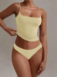 XLLAIS Sexy Backless Women's Camisole Elastic Casual Spaghetti Strap Top