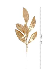 12pcs Christmas Decorative Flowers - Artificial Pine Branches With Golden Flowers, For DIY Wreaths/Vase Filler, Home Christmas Decor, Christmas Tree Decoration, Crafts, Artificial Christmas Branches For Indoor/Outdoor Vase, Home Decor, Artificial Plants, Artificial Flowers, Valentine's Day Gifts, Home Decor, Small Gifts Christmas Decorations Room Decor