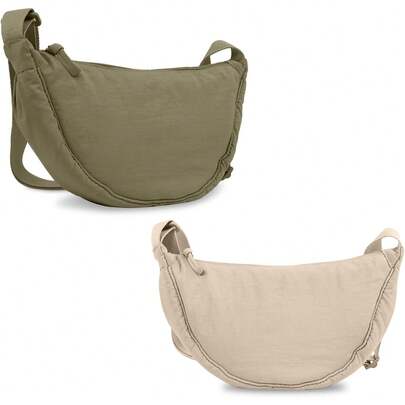 Pequeña bolsa cruzada de nailon creciente para mujeres y hombres, a, bolsa de viaje