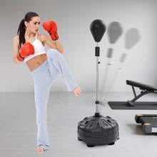 YUNRUX Sacco da boxe con supporto, sacco da boxe autoportante con supporto per adolescenti e adulti, set di sacchi da boxe regolabili in altezza per allenamento, esercizio fisico, fitness e antistress - nero - Visualizzare 1