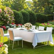 10 Packs Of White Rectangular Tablecloths 60x102 Inches, Washable And Reusable, Polyester Fabric Is Suitable For Weddings, Parties, Banquets, Christmas, Halloween Decorations