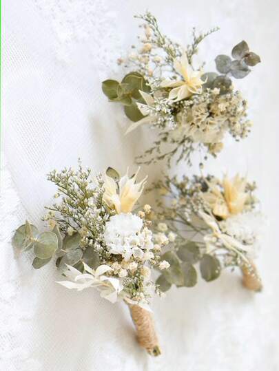 1-12件迷你干花花束套装，适合波西米亚风婚礼、桌面摆件、干花枝、手工干花、伴娘生日蛋糕礼盒、花瓶装饰