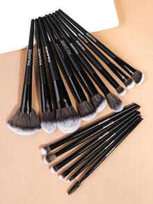 MAANGE 7/15/20/21pcs Soft Multifunctional Makeup Brush Set, Includes Face Brush, Powder Brush, Blush Brush, Concealer Brush, Contour Brush, Nose Brush, Eyeshadow Brush, Detail Brush, Foundation Brush, Highlighter Brush. High-Quality Synthetic Bristles, Durable, Suitable For Daily Facial Makeup, Can Be Used For Liquid, Cream And Powder Products. Can Be Used For Stippling, Blending And Facial Cleansing. Beauty Accessories, Great Gift For Women And Girls. - Black - View 7