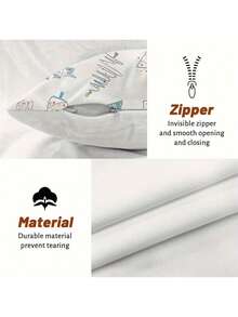 1 pieza Funda de almohada navideña rústica - Impresa con diseño de escena invernal, cierre con cremallera, lavable a máquina, adecuada para sofá, sala de estar, decoración de dormitorio, decoración estacional de sofá, funda de almohada festiva, almohada con cremallera