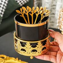 一套塑料和不锈钢水果、甜点、咖啡勺餐具套装，适合婚礼、派对、送礼、生日等场合。 - 彩色 - 查看 7