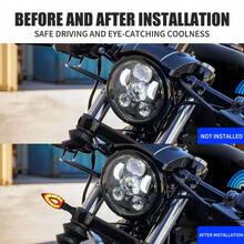 2 pièces/set Éclairages de travail pour moto 12V avec 12 lumières en forme de cœur creux, ampoules LED jaunes haute luminosité, portée d'éclairage claire et lumineuse, câblage non destructif, design cool et attrayant, universel pour les motos