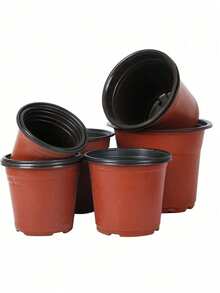 1 pezzo Vaso da fiori in plastica bicolore, vaso nutriente rinforzato, utilizzato per la coltivazione di piantine, design durevole e monouso, adatto per piante grasse e piccole piante