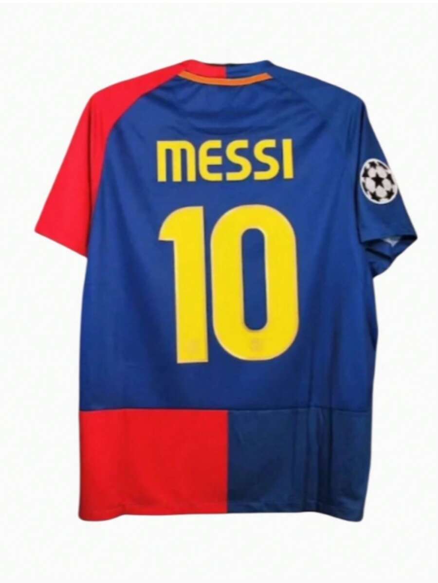 0809 Classic Retro Barcelona Home Jersey No. 10  Short-Sleeved Football Jersey - 紅色 - 查看 1
