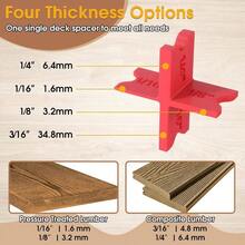 4 Pack Deck Spacers With 4 Thicknesses 116 18 316 14 Durable PC Plastic Deck Board Jig Spacers Clamp, Decking Spacing Pressure Treated Lumber, Composite PVC Board - 4 - View 3