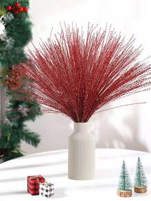 2/4/8 Stück 68cm Weihnachtsdekoration funkelnde Zweige künstliche gekräuselte Zweige für Weihnachtsbaum Dekoration Wohnraumdekoration Weihnachtsdekoration Winterraumdekoration