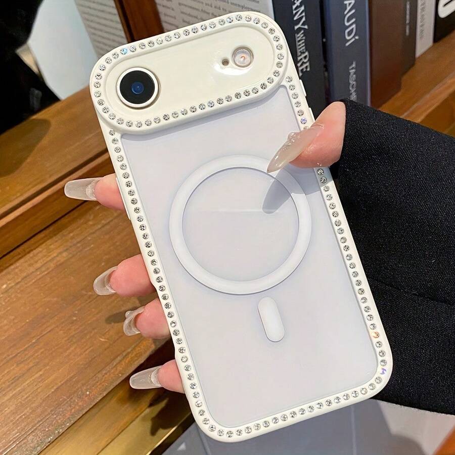 【よく売れる】i Phone 17Air 16 15 14 13 12 11 Pro Max 15 14 Plus対応 ラグジュアリーグリッターラインストーンマグネットクリアケース ワイヤレス充電対応 バックカバー, エレガントな携帯電話アクセサリー,スタイリッシュカバー,プレミアム素材,耐久性のあるケース,保護カバー,ファッション愛好家,彼女へのギフト - カーキ - チェックする 1