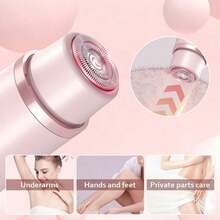 2-In-1 Pink Dual-Head Bikini Trimmer Electric Shaver, Wet & Dry Use, Full Body Epilator For Bikini Line, Underarms, Legs, Arms, Face, Long Battery Life, Rechargeable, Low-Irritation Blades, Ergonomic Handle, Adjustable Trimmer, 650mAh Battery - Blue - View 10