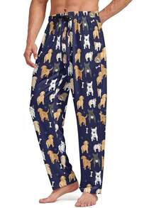Mens Pajama Pants, Soft Lounge Sleep Pants With Pockets Lightweight Long Pajama Bottoms For Menhalloween - 狗狗屁股 - 查看 7