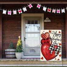 Valentine's Day Garden Flag 12 X 18 Inches Double-Sided Outdoor Vintage-Style Heart Anniversary Yard Flag - Multicolor - View 3
