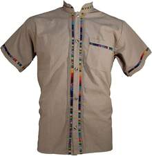 Men's Short Sleeve Mexican Guayabera Shirts Made In Mexico, Multiple Colorshalloween - 棕色 - 查看 3