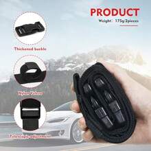 2pcs Adjustable Lightweight Aluminum Fishing Rod Holder Rack, Can Hold 7 Rods, Quick Installation Without Drilling, Ceiling Mount Storage Rack With Non-Slip Hook And Loop Straps, Secure Grip, Space-Saving Design, Suitable For SUV, Truck, Van, RV, Small Truck For Outdoor Fishing Trips - Black - View 6