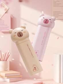 A Set Of Exquisite Stationery Combo, Featuring A Stylish Pencil Case With Capybara Pattern, Including 2pcs Portable Scissors, For Auxiliary Tools For Paper Cutting And Crafts, A Must-Have Stationery Set For Storing Pens.