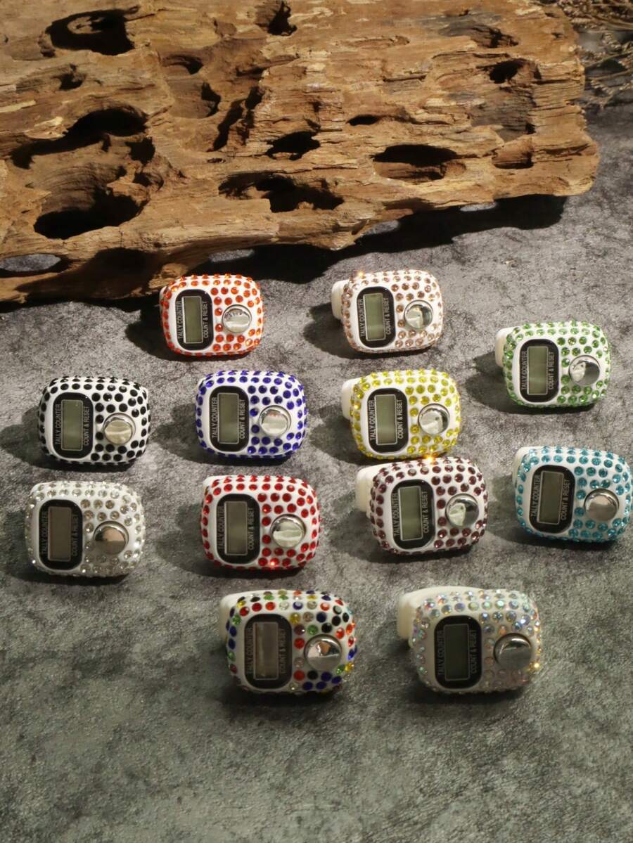 1pc/6pcs/8pcs/12pcs Study Room Spring Reading | Learning Tracker With Rhinestone Counter, Track Recitation Times To Improve Exam Preparation Efficiency - Multicolor - View 1