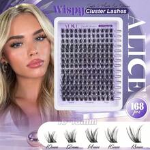 Lash Clusters Wispy Eyelash Clusters 168pcs 10-18mm Cluster Eyelash Extensions Natural Volume Lash Extensions DIY Individual Lashes Clusters With Soft Thin Band.Random Delivery.