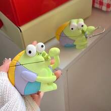 1个比基尼海滩趣味小鱼蓝牙耳机保护套，兼容Pro3（附赠随机款式挂钩），可爱卡通防震苹果耳机保护套，兼容1/2/3/4/Pro/Pro2蓝牙耳机 - 彩色 - 查看 5