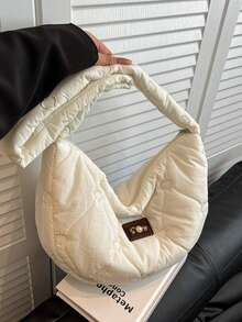 1 Stück Damen Nylon Japanischer Lässig Einfachheit Umhängetasche, kratzfest und abriebfest, leicht, großes Fassungsvermögen, Lingge-Prägung, für Konzerte, Festivals, Sportveranstaltungen, Einkaufen, Pendeln, Arbeit, Dates, tägliche Reisen, für Studenten, Mädchen