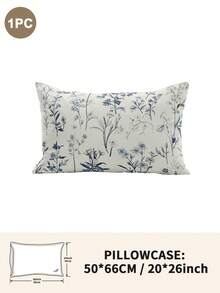 Bộ 1/2/4 vỏ gối in hình cành lá hoa (không bao gồm ruột gối), mềm mại và thoải mái, phù hợp cho mọi mùa. - Nhiều màu - Xem 10