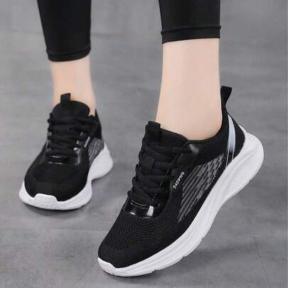 夏季新款多色休闲运动鞋，透气女士跑步鞋，舒适柔软学生校园网眼厚底运动鞋