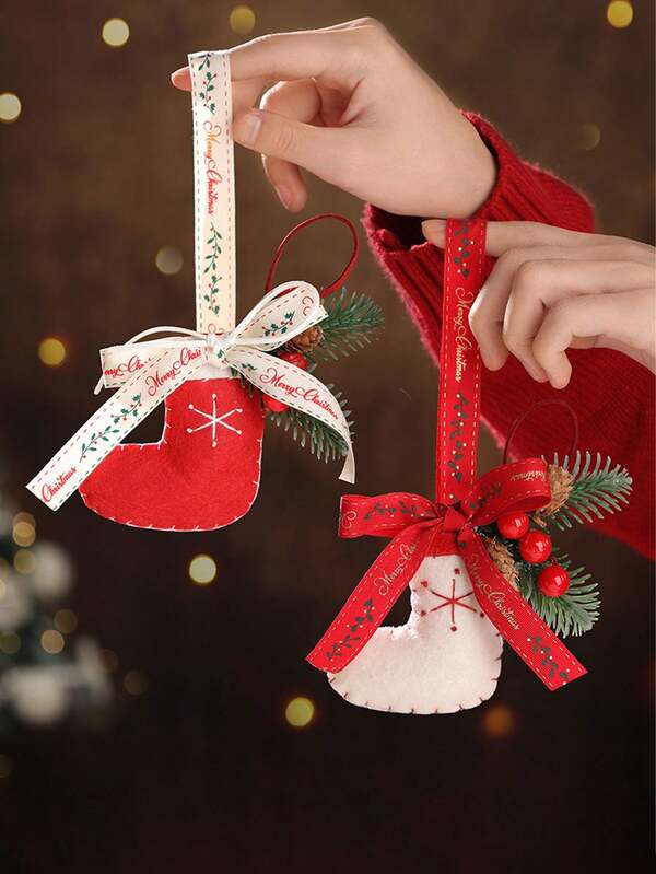 زينة شجرة الميلاد، إكسسوارات تغليف المنزل للأعياد، ديكورات معلقة من القماش، معلقات لمقبض الباب، أشياء معلقة للزينة في الأعياد، إكسسوارات معلقة للديكور في الأعياد
