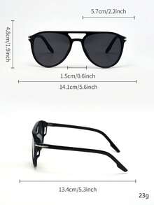 1pc Women's Fashion Glasses, New Double-Bridge Vintage Large Frame Personalized Versatile Face-Flattering Accessory Suitable For Daily, Outdoor, Cycling, Sun Protection, Stage Performance, Party