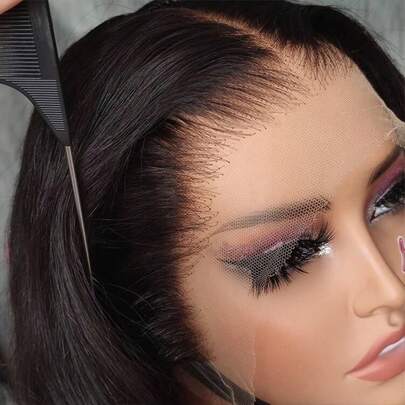 PAZAT 13X4 HD Lace Front Wig Straight Lace Front Wigs Human Hair 100% Brazilian Human Hair Wig Natural 13X4 150% Density Lace Front Wig Edges Lace Pre-Plucked Lace Wig With Baby Hair For Women Ear To Ear Swiss HD Lace For Natural Looking Halloween Season