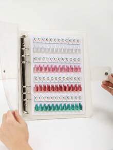 48/96/144色指甲油展示册,带磁性可拆卸色卡,高端透明PVC封面,便携式可拆卸展示册,适用于美甲沙龙和美甲爱好者 - 白色 - 查看 3