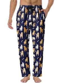 Mens Pajama Pants, Soft Lounge Sleep Pants With Pockets Lightweight Long Pajama Bottoms For Menhalloween - 狗狗屁股 - 查看 1