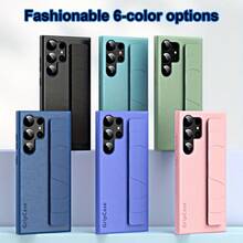 غطاء هاتف بسير معصم من نسيج جلدي لهواتف سامسونج S22/S23/S24/S25 بلس/ألترا، غطاء واقي للهاتف بتصميم بسيط مناسب للجنسين