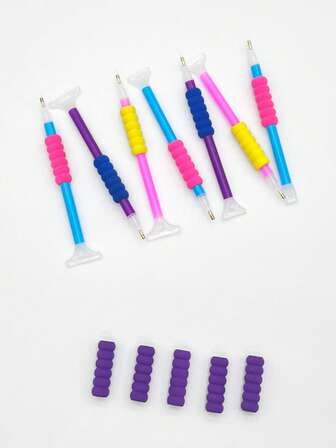 Anti-Slip Pen Sleeve, Colorful Pen Sleeve, Diamond Painting Brush Sleeve, Rhinestone Pen Foam, Finger Pen Sleeve Soft & Comfortable, Rhinestone Pen Grip Foam Finger Sleeve