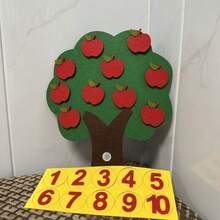 1/5 件毛毡和无纺布蒙特梭利果树数学学习玩具，数字 1-10，教育用品，学龄前学习玩具，数学玩具，圣诞礼物 - 彩色 - 查看 4